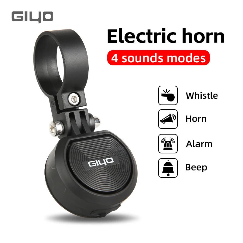 Giyo Electric Bike Bell Bicycle Horn Wireless Control for Electric Scooter/Road/MTB Cycling Alarm Ring Bicycle Handlebar Speaker