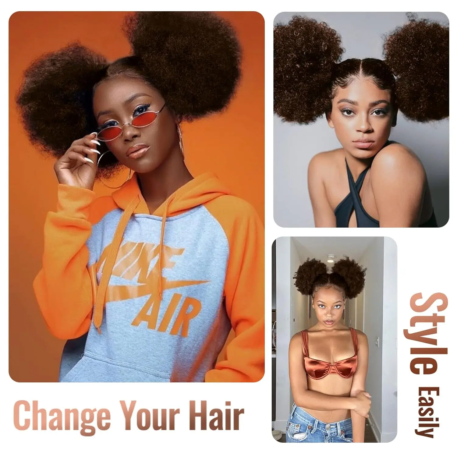 Synthetic Kinky Curly Afro Drawstring Ponytail for Women