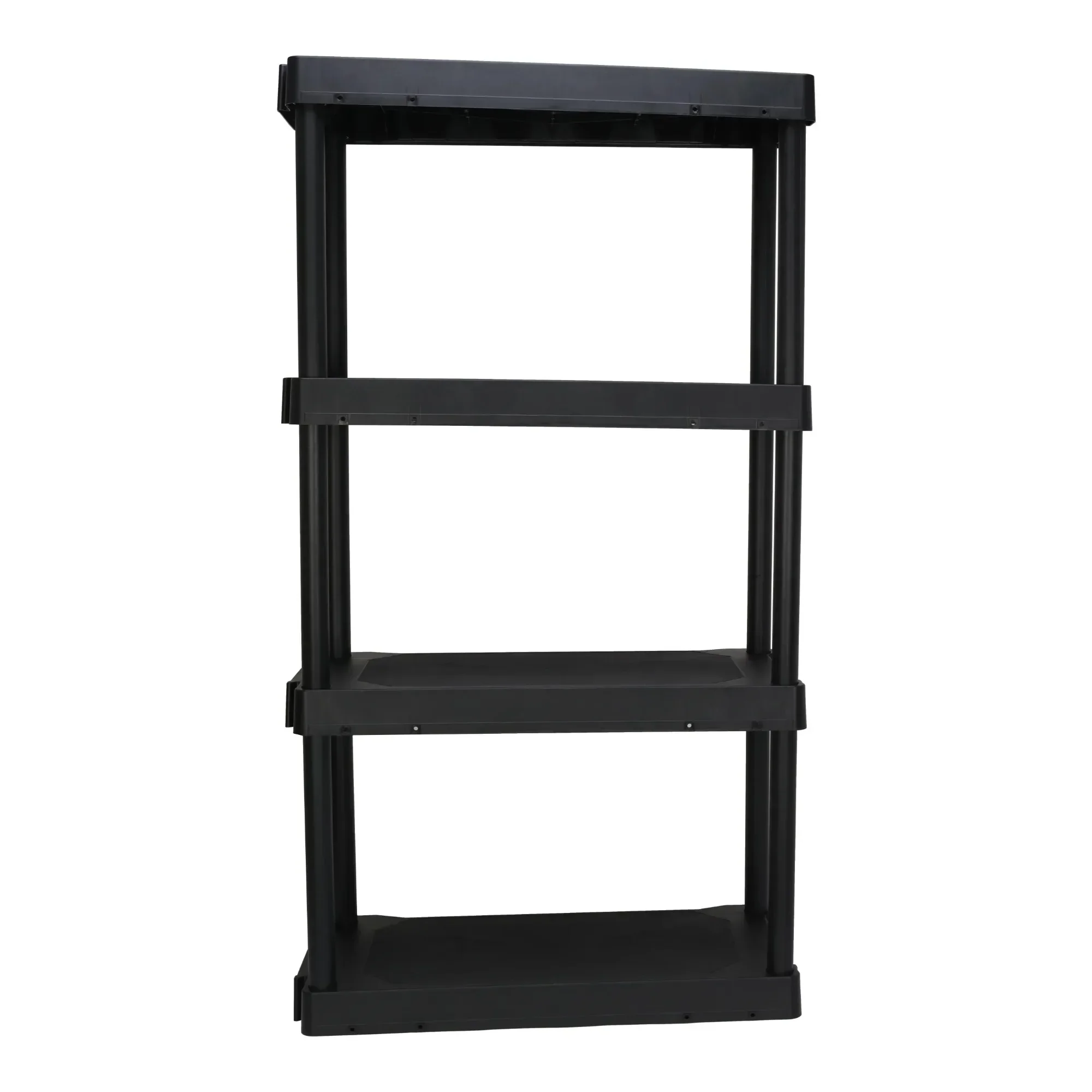 Plastica nera a 4 livelli 56,2" A x 30"" L x 13,8" P, capacità totale 280 libbre, assemblaggio senza attrezzi