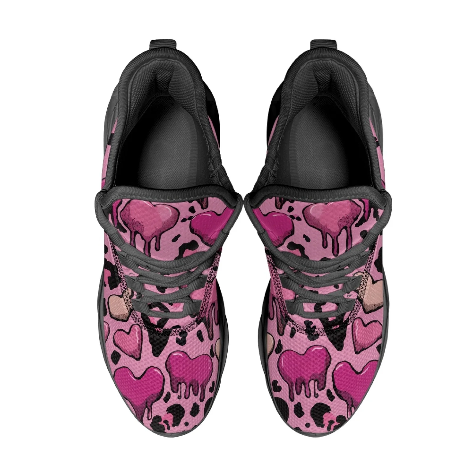 PENSTROLL Pink Leopard Hearts Athletic Trainer Mesh & EVA Running Shoes Breathable Mens Running Shoes for Girls