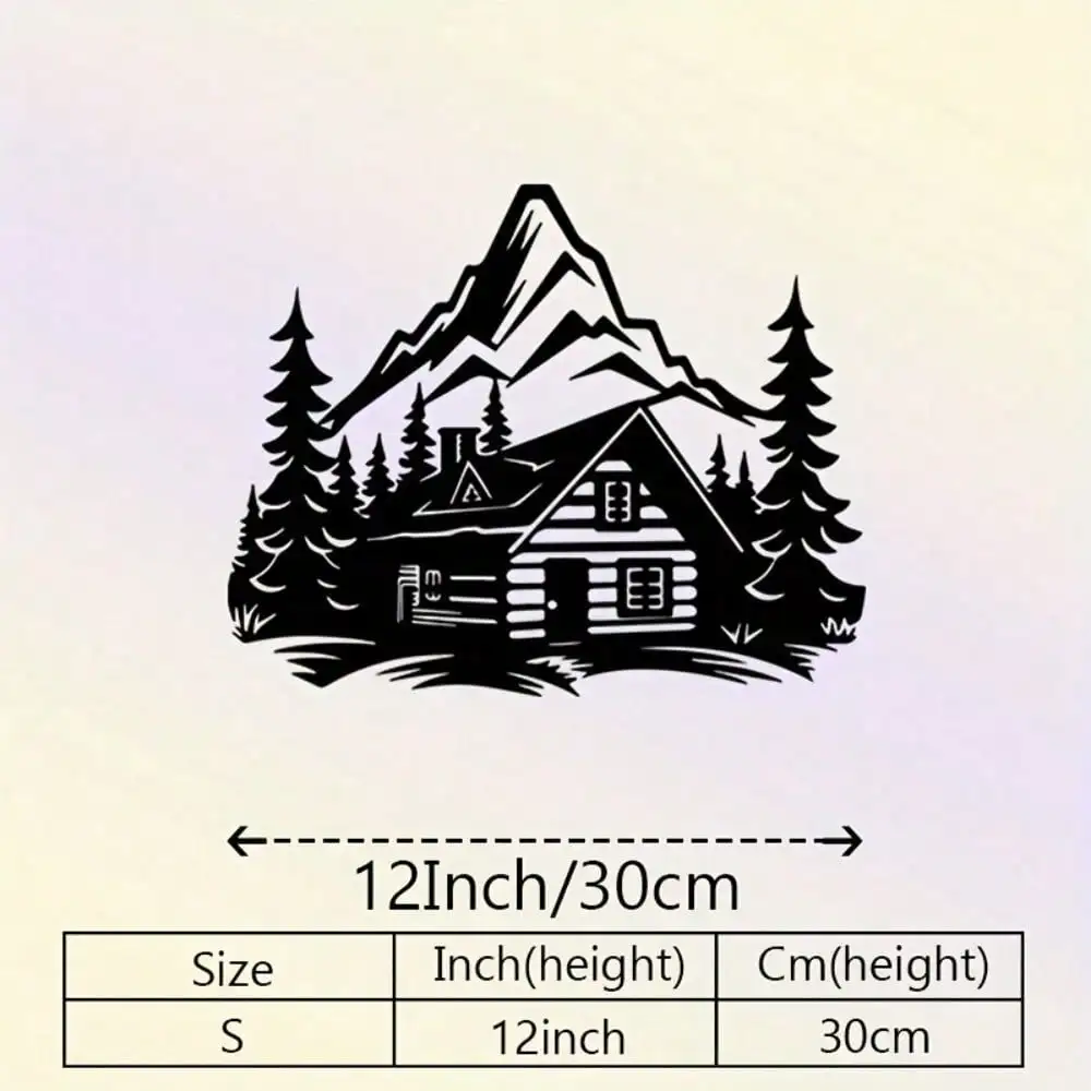 CIFbuy Iron Wall Art Rustic Mountain Pine Tree Metal Hanging Vintage Hollow Cutout Durable Premium Craft for Bedroom Living Room