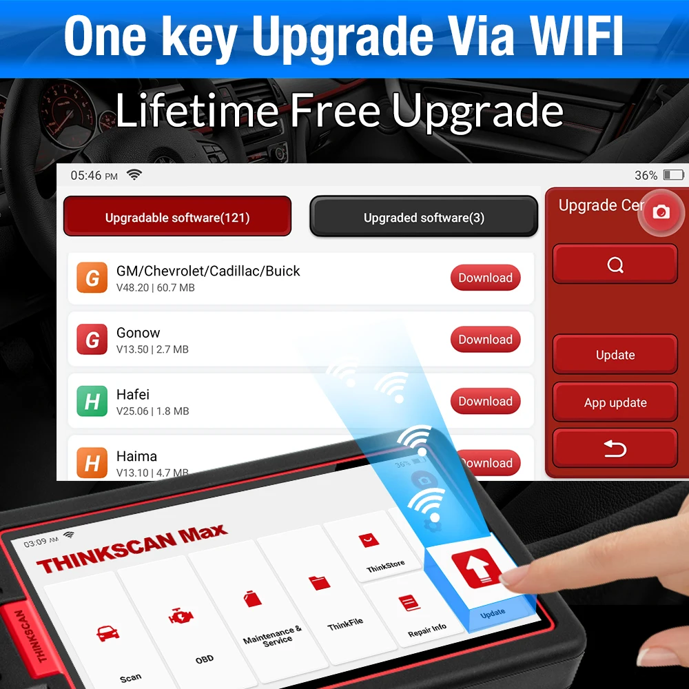 ThinkScan Max 2 Full system Lifetime free OBD2 Scanner Professional OBD2 Diagnostic Tool Car Scanner ECU Coding thinkscan max 2
