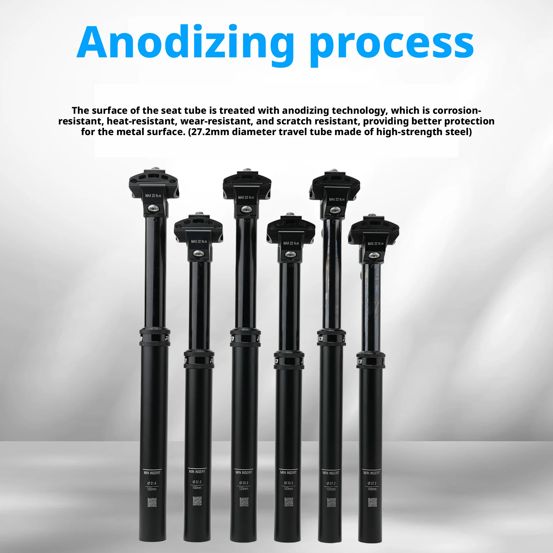RIRO Hydraulic Lift Seatpost Aluminum Alloy MTB Dropper Post Remote Control for Mountain Bike 27.2