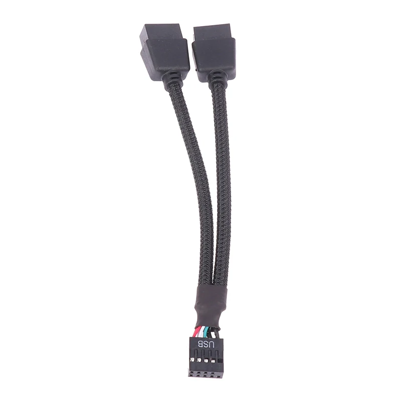 16cm Motherboard 9pin Extension Cable Adapter USB Header Splitter Female 1 To 2 Male Desktop 9-Pin USB2.0 HUB Connector