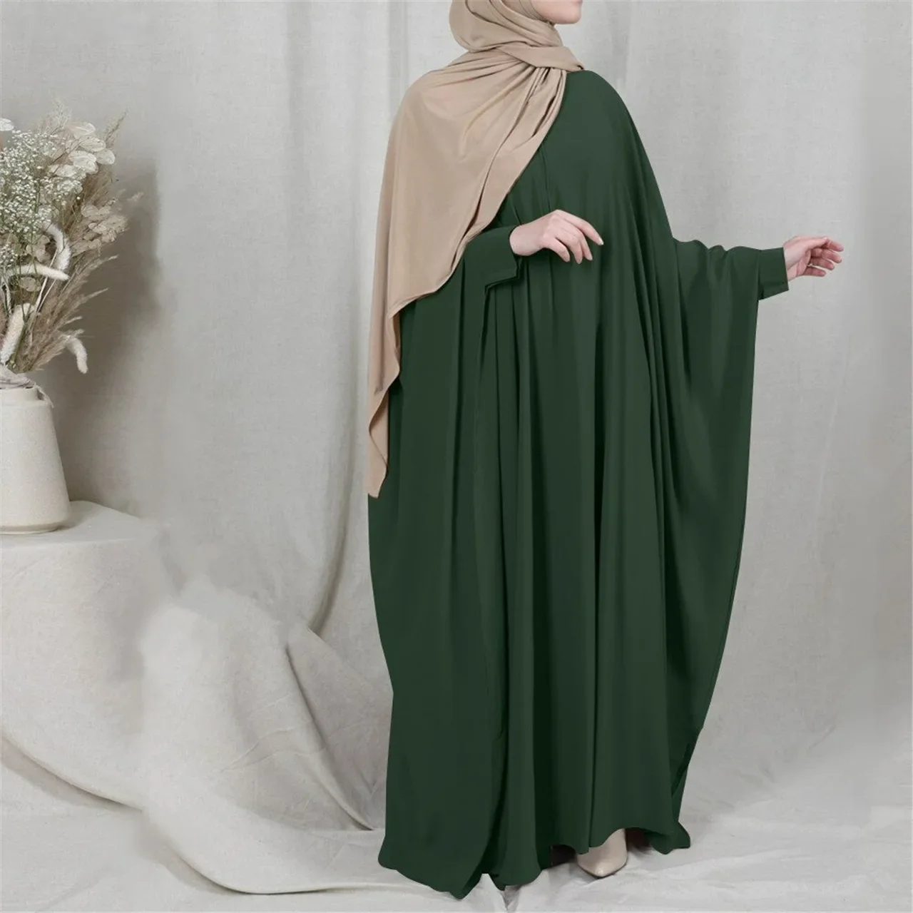 Muslim Women Dress Islamic Abaya Robe Loose Bat-sleeve Dress Ramadan Gown Dresses for Women Loose Muslim Abaya for Dress Women