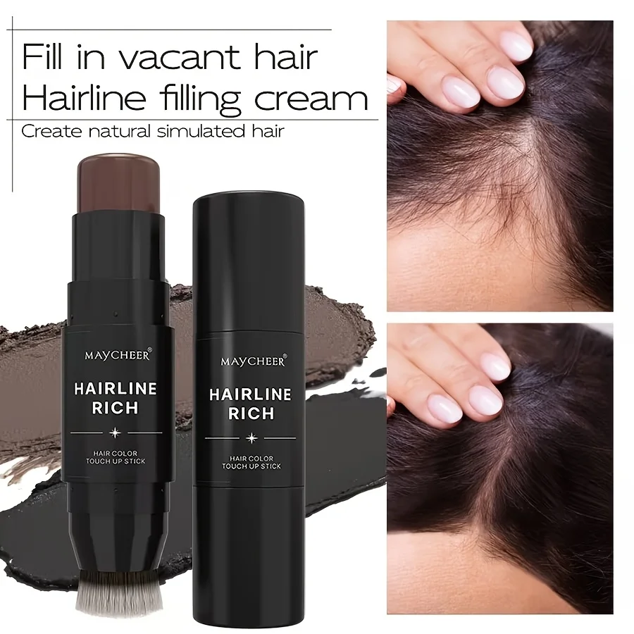 2-in-1 Temporary Hair Color Pen with Brush - Quick Coverage for White & Gray, Waterproof Root Touch-Up Stick for a Natural Look