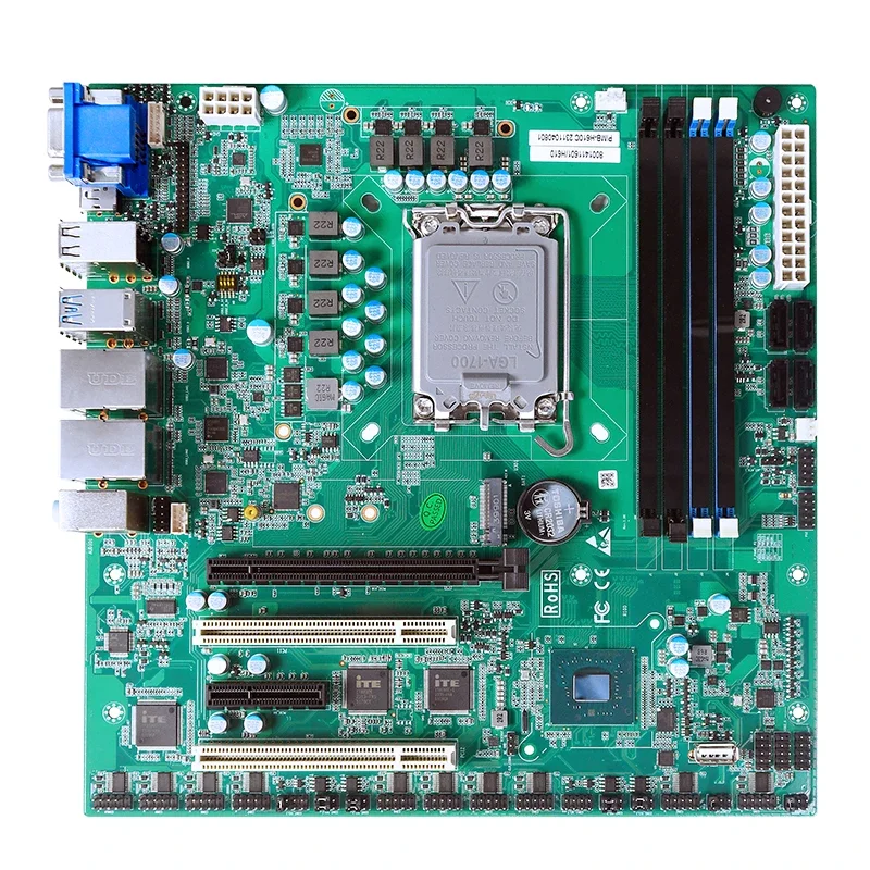 Factory Intel 12th Gen LGA 1700 Motherboard H610 H670 Q670 2*PCI 4 Display Dual Lan Embedded Mini ATX Industrial Motherboard