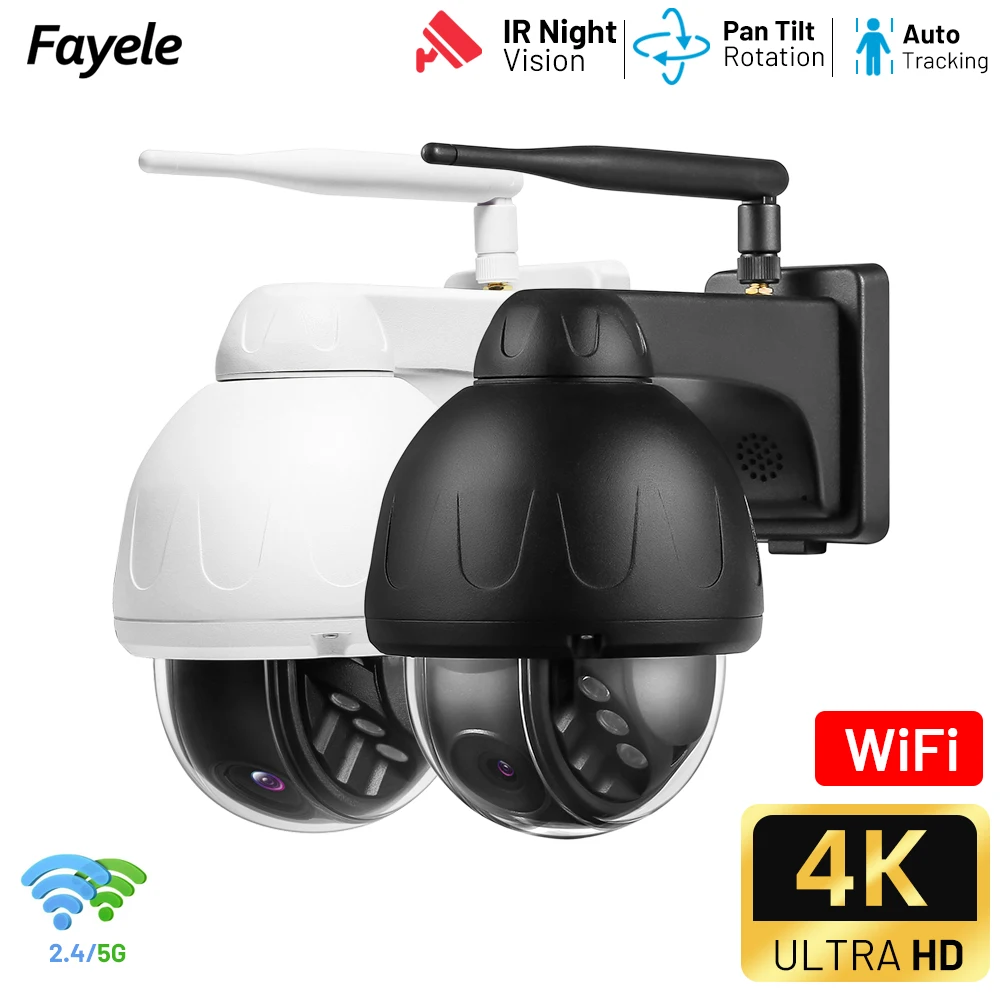 Wireless 5MP Mini Speed Dome PTZ Auto Tracking 2.8mm 2way Audio 2.4G 5G WiFi Outdoor 4K 8MP IR 50m Home Security Protection CCTV