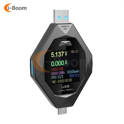 Multifunction USB Fast Charge Tester LED Display Current Voltage Power Capacity Resistance Real-time Monitoring with Protection
