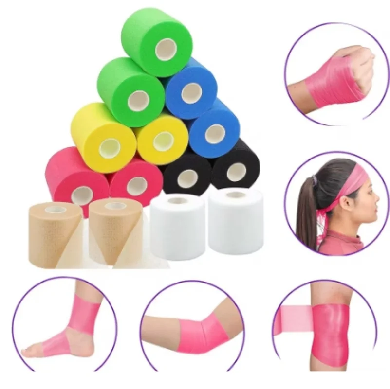 1 pcs Colorful Sports Self Adhesive Elastic Bandage Wrap Tape Elastoplast For Knee Pads Finger Ankle Palm Aid Kit Pet Tool Warm