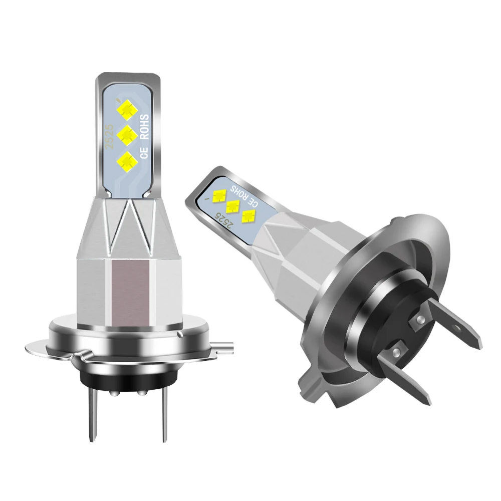 2Pcs 120W H7 LED 2/3 Sides Car Headlight H4 H3 H11 9005 HB3 LED Bulb Wireless Turbo Driving Headlamp Light Bulbs 12V 24V