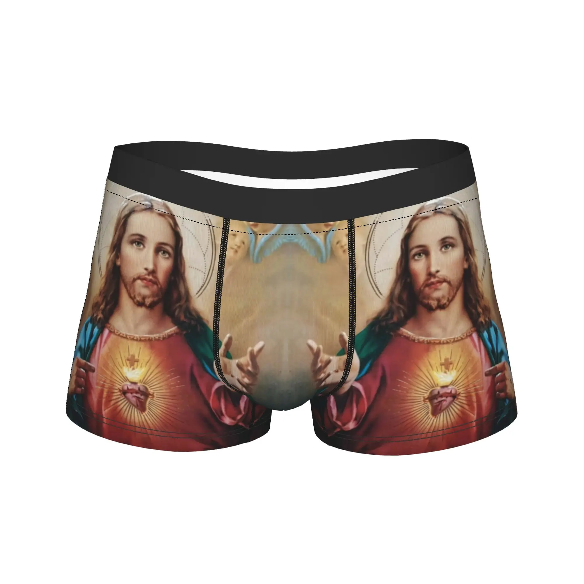 Sacred Heart of Jesus Christ Catholic Boxers Novelty Gift For Man Humor Underwear Catholicism Religious Faith Boxer Briefs