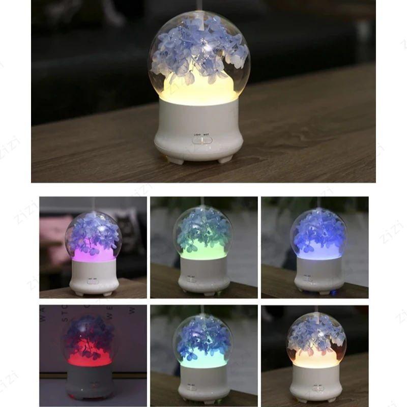 Hydrangea Starry Sky Eternal Flower Colorful Night Light Aromatherapy Machine Air Humidification Aromatherapy Machine