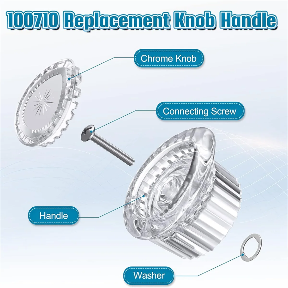 2025+交換用ノブハンドルキット（100710シャワーハンドル用）、浴室用蛇口/バスタブ用シャワーノブ交換