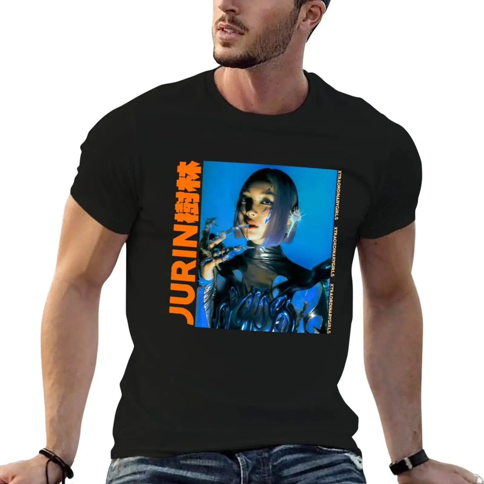 

XG Jurin Chisa XGALX Xtraordinary Girls ALPHAZ T-Shirt Short sleeve tee blue lock summer top clothing for men