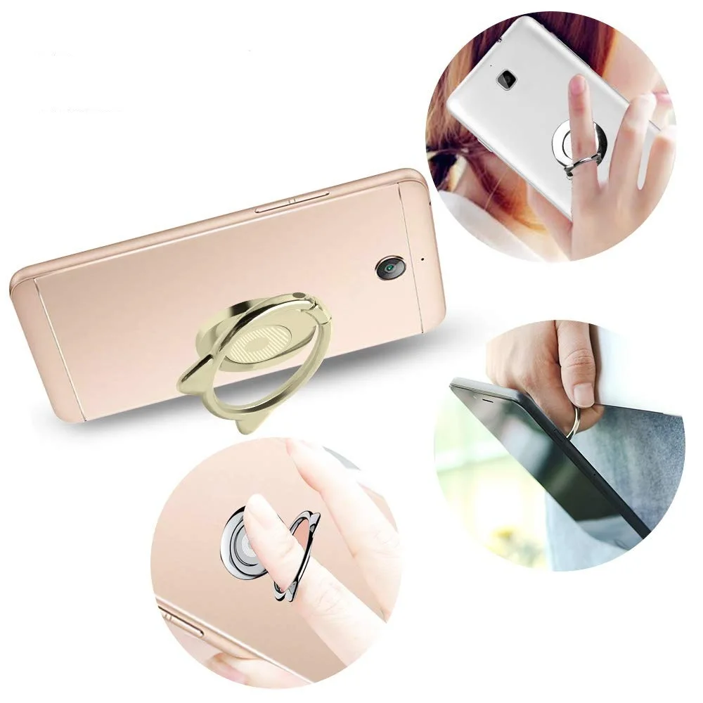 حامل حلقة إصبع القطة قابل للدوران 360 درجة، حامل هاتف مغناطيسي لهاتف iPhone Samsung Xiaomi Huawei Google Universal Metal Mount