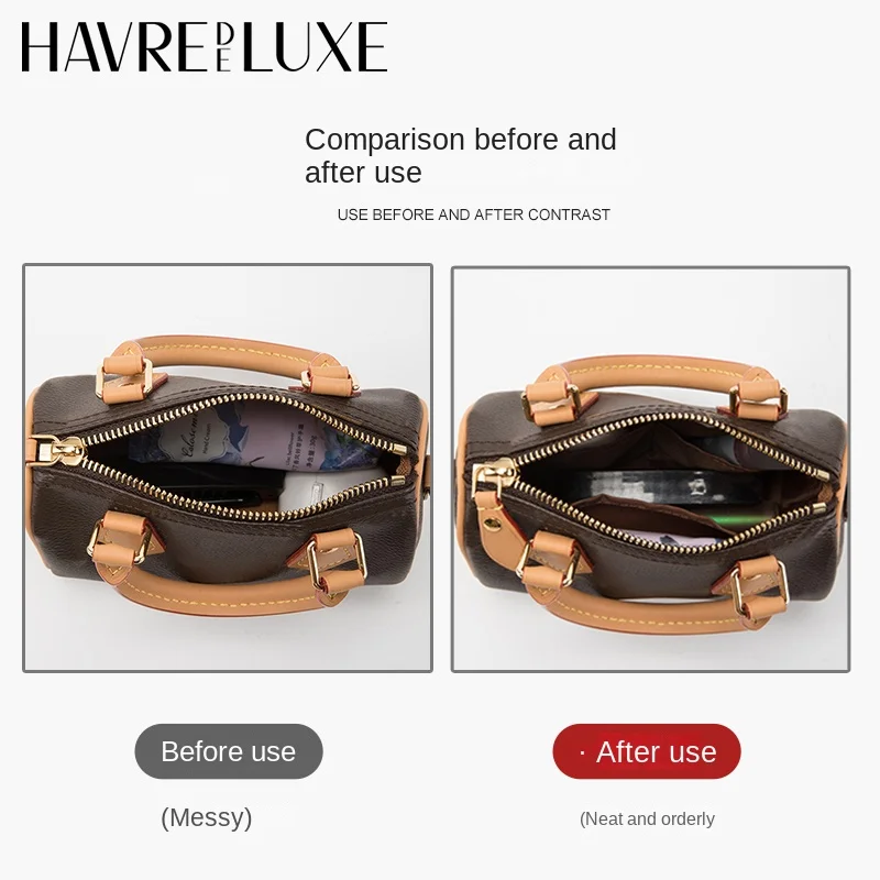 HAVREDELUXE Bag Organizer For Lv New Nano Speedy Bag Ultra-light Liner Bag Storage Bag Middle Bag Compartment