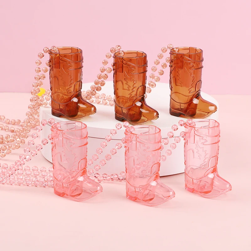 Necklace Foot Cups Bride To Be Plastic Shot Glasses Necklace Wedding Birthday Baby Shower Bachelorette Party Decoration Drinking