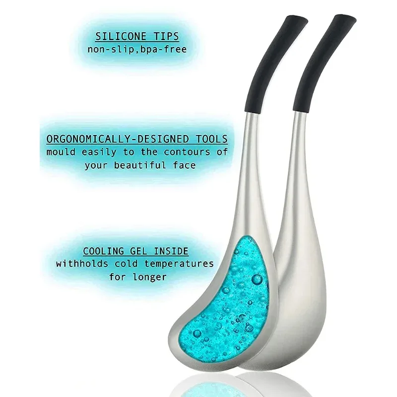 أداة العناية ببشرة الوجه من آيس جلوبز للوجه والعينين من الفولاذ المقاوم للصدأ أعواد التبريد للنساء كولينج سبا كرات الأسطوانة الباردة
