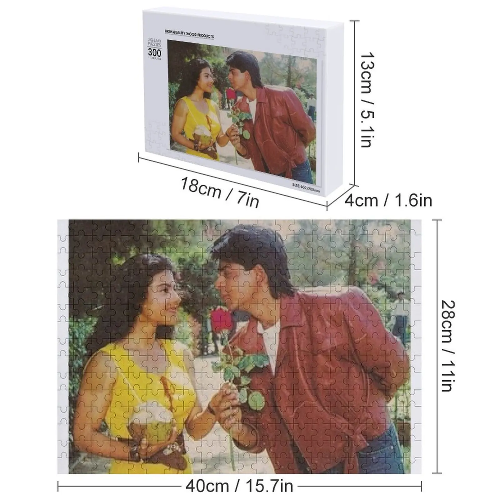 shahrukh khan and girl Jigsaw Puzzle Wooden Name Custom Personalized Custom Puzzle