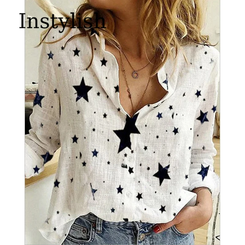 Elegant Cotton Linen Shirts Women Casual Solid Button Lapel Blouses Shirts Autumn Winter Long Sleeve Loose Tops Tunic Blusas - Image 6