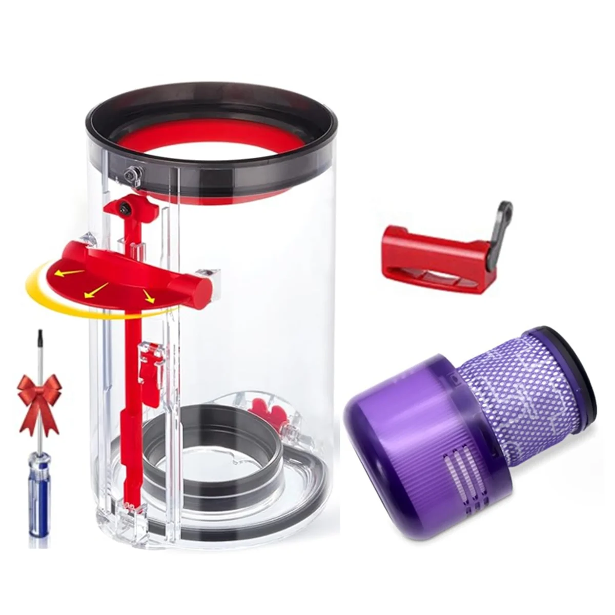

IDS-Replacement Kit for Dyson V11 V15 SV14 SV15 SV22 Vacuum Cleaner Attachments Dust Bin+HEPA Filter+Switch Button