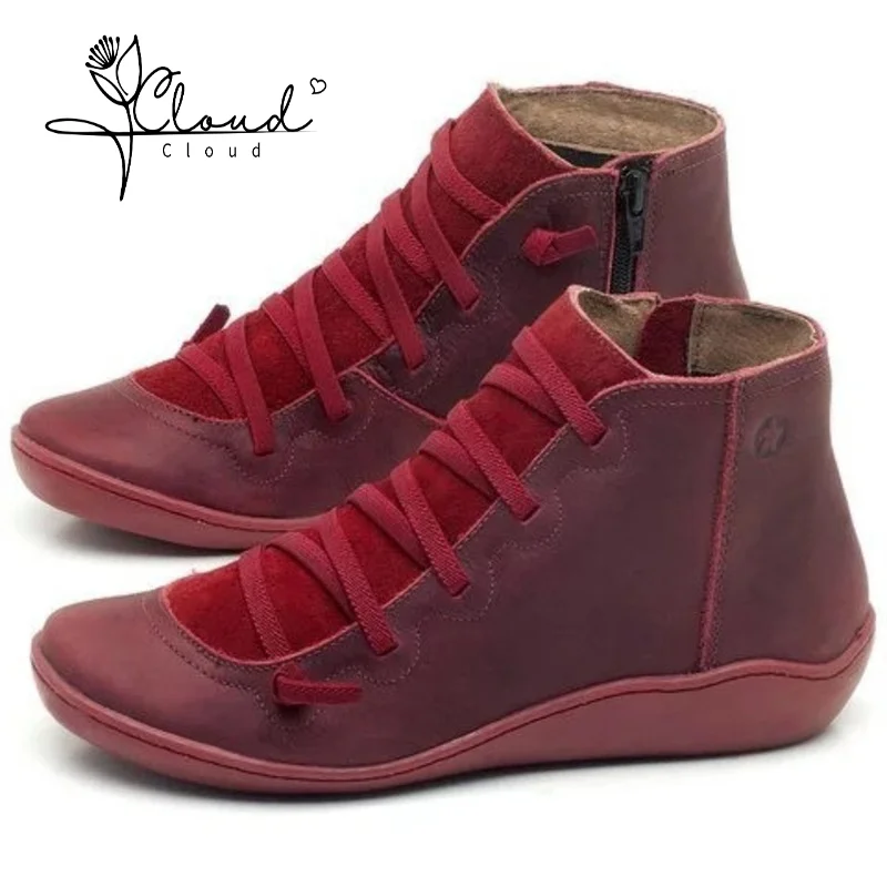 

2024 Autumn Winter Women's Snow Genuine Leather Boots Plus Size Casual Women Ankle Boots Ladies for Alone Female Platform Shoes