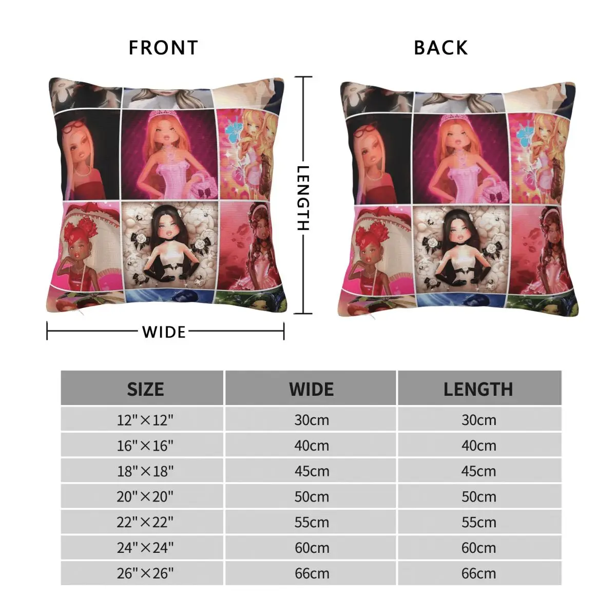 Dress To Impress Game Square Pillowcase Polyester Linen Velvet Printed Zip Decorative Throw Pillow Case Home Cushion Cover