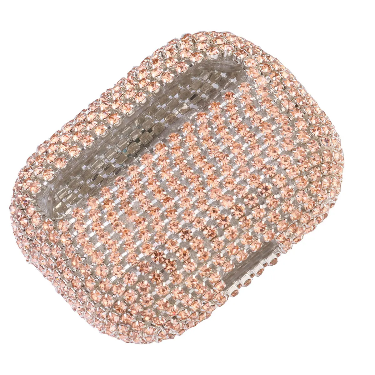 

1pc Luxurious Case Compatible With Airpods 3 Rose Gold Shiny Bling Glitter Diamond Case Durable Pc Material