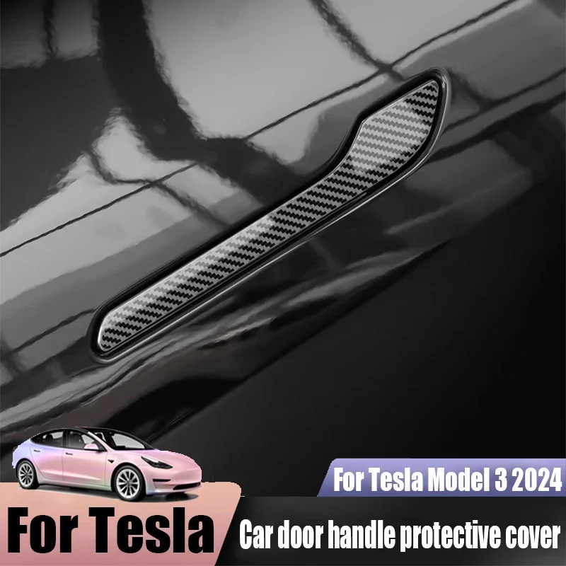 

Декоративные накладки на ручки дверей для Tesla Model 3 2024, внешний декор автомобиля, материал ABS