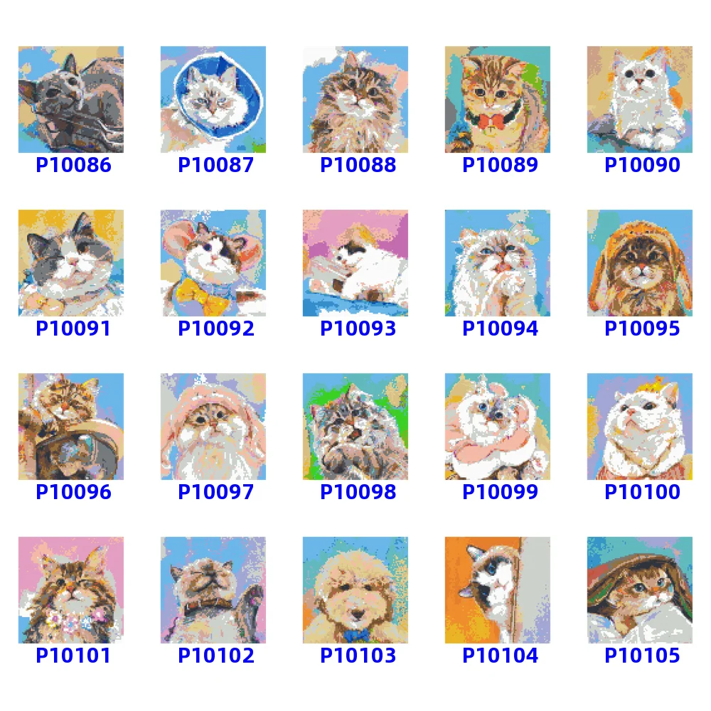 Building Blocks Mosaic Puzzles Christmas Diy Photo For Boys Girls Oil Painting Art Toys Cute Animal Dog Cat Wall Decoration Pop