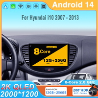 Android 14 Carplay Car Radio Multimedia Multimedia Video Player Navigation GPS QLED Screen Head Unit For Hyundai i10 2007 - 2013