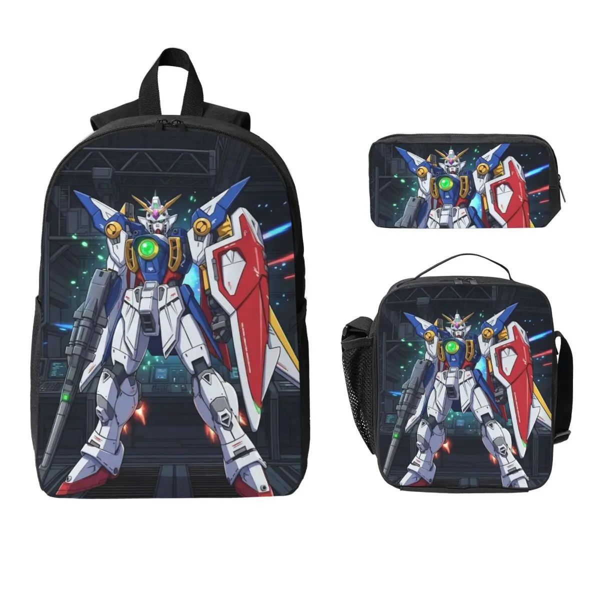 Mobile Suit Gundams Backpack Lunch Box Pen Bags for Boys Girls Backpacks School bag Bookbag Set