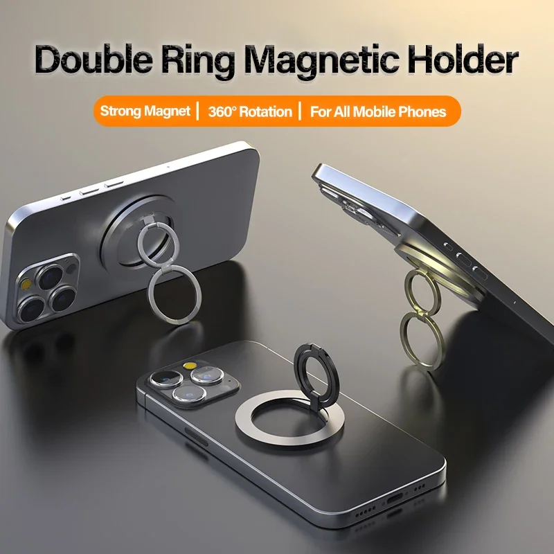 For MagSafe Phone Magnetic Finger Ring Holder for Iphone 15 16 Pro Max Mini Magnet Phone Stand Grip Mount Smartphone Accessories