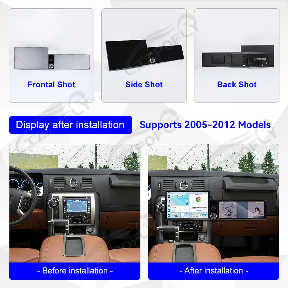 Lizpofly 13.1 inch+12.3 inch Android Car Radio For Hummer H2 2005-2012 CarPlay GPS Navigation Multimedia Video Player Stereo