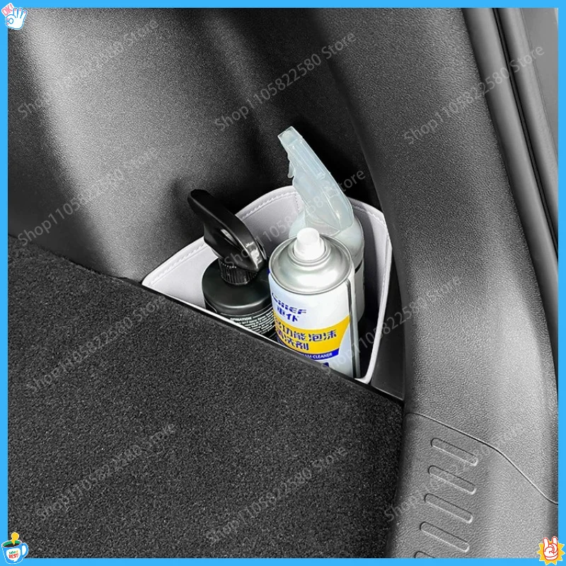 For BYD Yuan UP ATTO 2 2024 Car Trunk Side Slot Leather Mat Storage Pocket Original Color Interior Modification Accessories