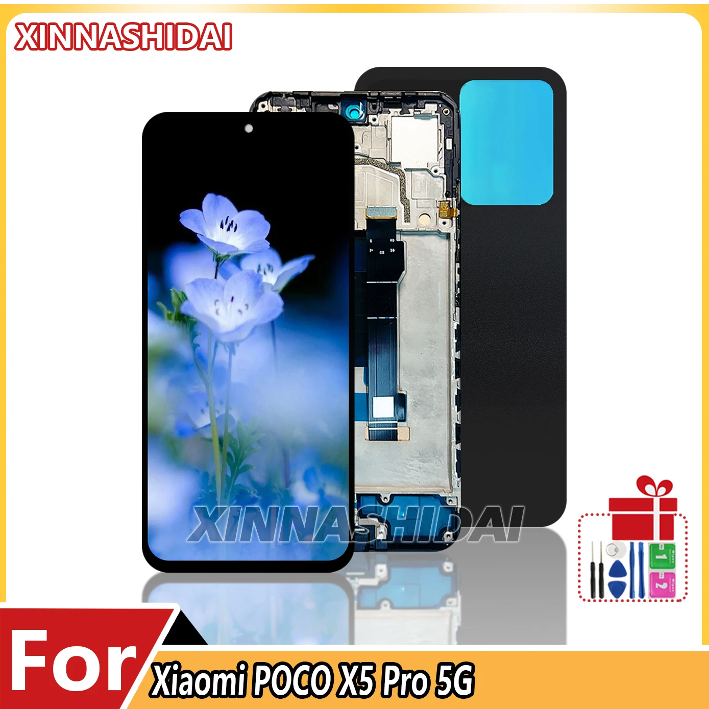 6,67 " SUPER Für Xiaomi POCO X5 Pro 5G 22101320 G 22101320 I TFT-Qualität LCD-Display Touchscreen Rahmen Batterieabdeckung Gehäuse