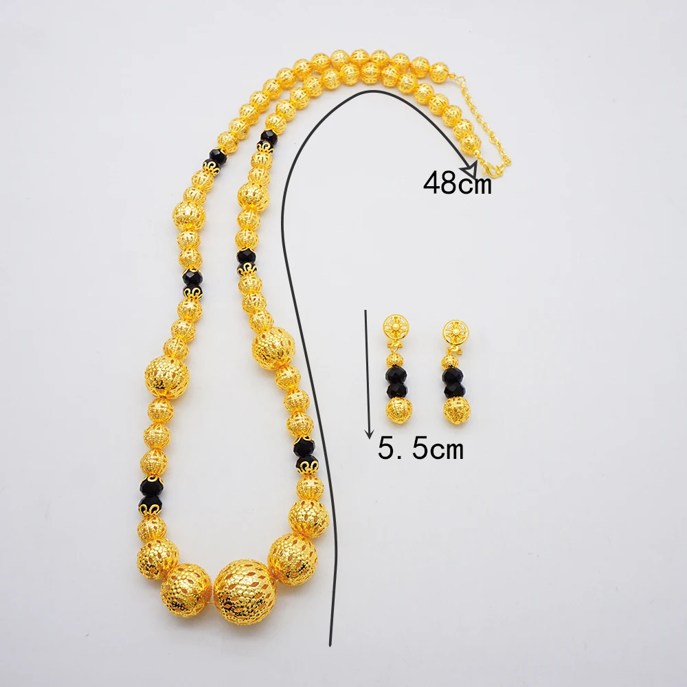 2024 Dubai Gold Color Jewelry Set Layered Necklace Big Pendant Sets For Women African Bridal Wedding Party Jewellery Gifts