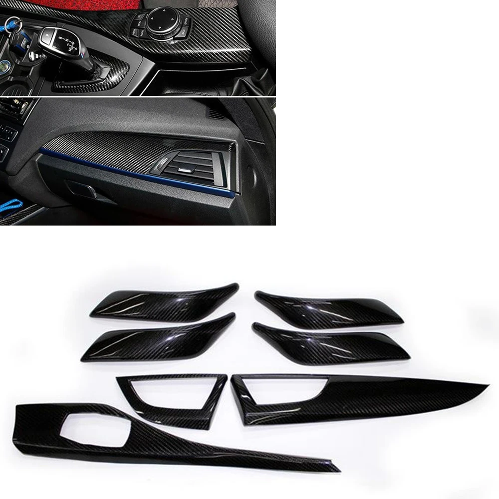 

For BMW 1 2 Series F20 F21 116i 118i 120i M135i F22 F23 2012-2017 Carbon Fiber Interior Trim Dashboard Side Panel Cover Sticker