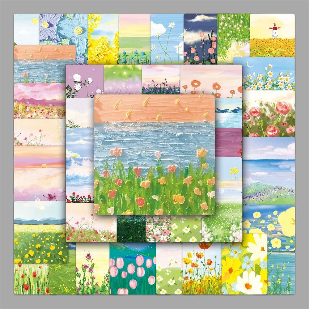 10/30/50PCS Flower Oil Painting Cartoon Personality Creative Graffiti Sticker Desk Guitar Notebook Computer Waterproof Wholesale