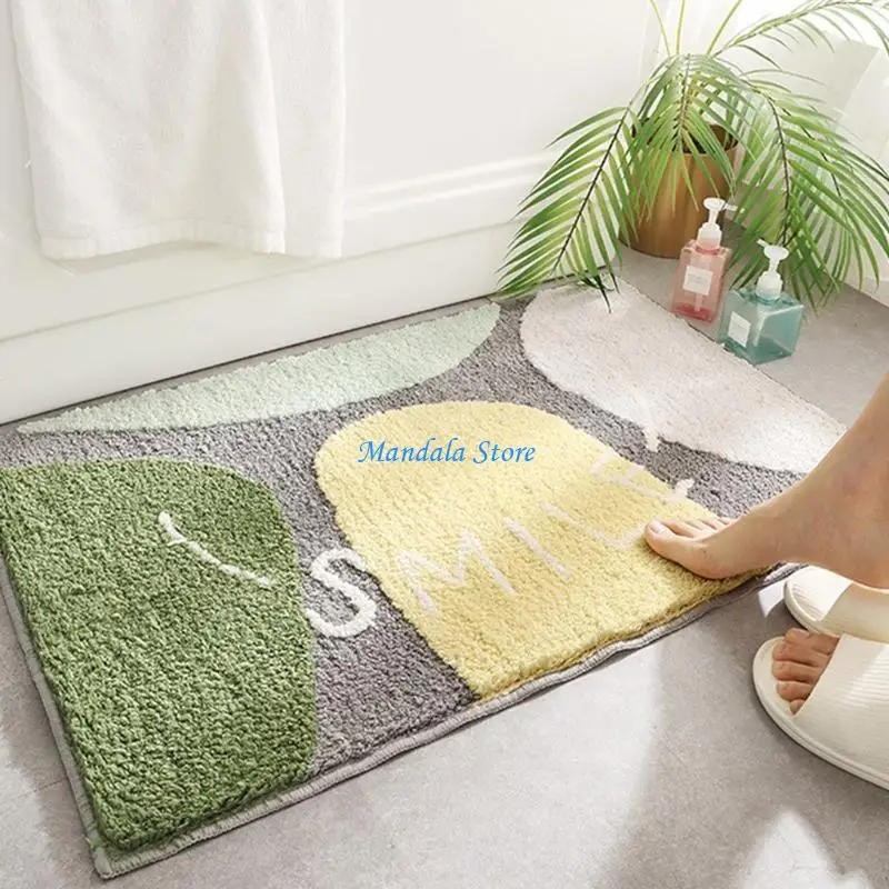 

U2JC Rainbow Shaggy Bath Toilet Mat Bathroom Rug Carpet Doormat Non-slip Floor Mat Absorbent Shower Foot Pad Bedroom Decor
