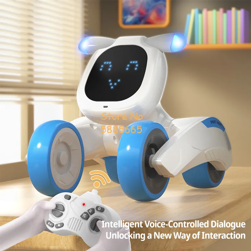 Jouet robot télécommandé pour animaux de compagnie, éducation précoce, détection tactile, pigments chantants, interaction vocale, robot RC pour chien, chiot robotique, danse