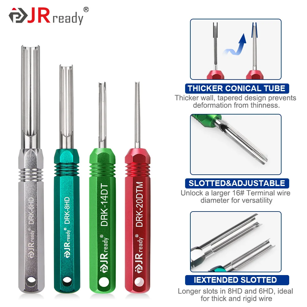 JRready ST5257-PRO Deutsch Connector Tool Kit for 4#8#16#12#20# Solid/Stamped Contacts 6-22 AWG Pin Removal Tool for Deutsch