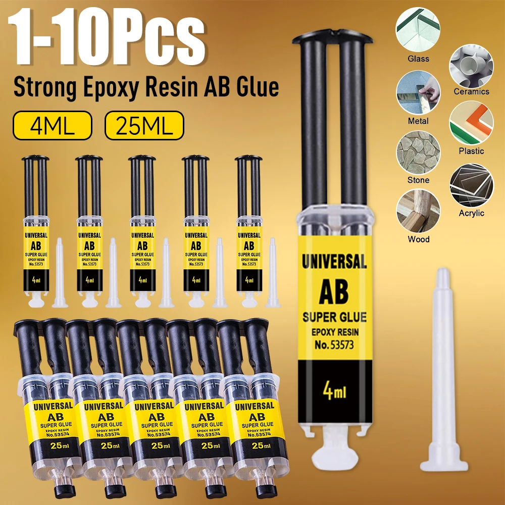 4/25ml Epoxy Resin AB Glue Waterproof Instant Fast Adhesive Repair Strong Super Liquid Glue For Wood Plastic Metal Glue Welding
