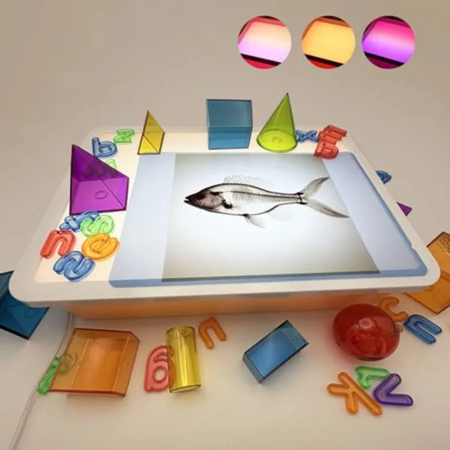 

16" LED Light Box for Sensory Light Table Portable Dimmable Light Box for Tracing Alphabet Learning Magna-Tiles Diamond Paintin
