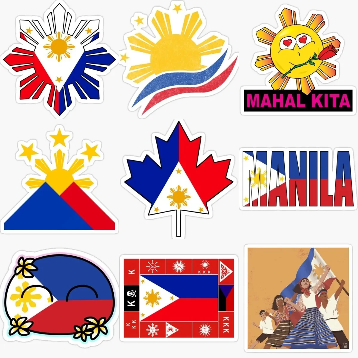 

Philippines Filipino Flag Creative Stickers Laptop Vinyl Moto Wall Room Bicycle Van Car Glass Helmet Racing Accessories Decal