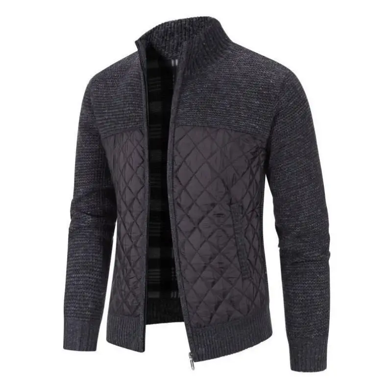 

Thiened Men's Knitted Sweater Faion Ciwalk Collar Inner Wear Coolmax Fiber Deformable Nine Sve Length DRE2060
