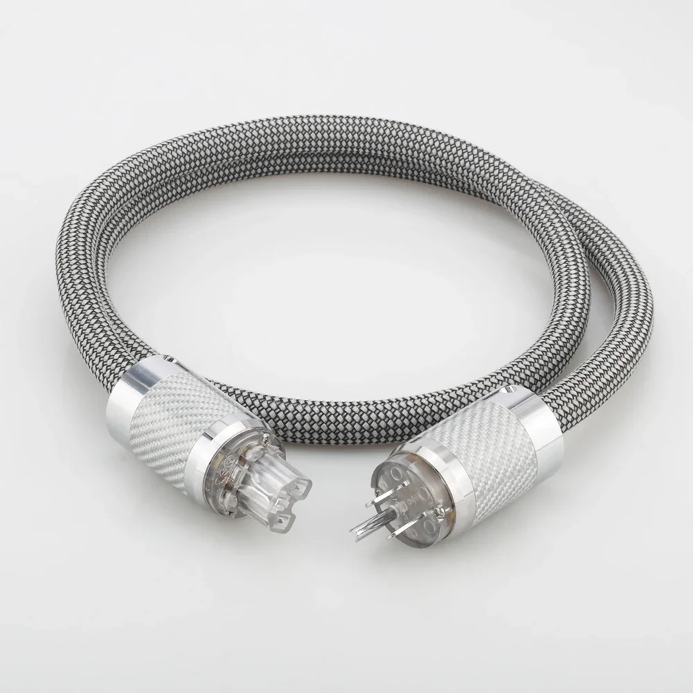 Audiocrast P101 Cavo di alimentazione HiFi OFC, cavo di alimentazione maschio-femmina, spina americana per subwoofer, amplificatore, DV/AV 10AWG