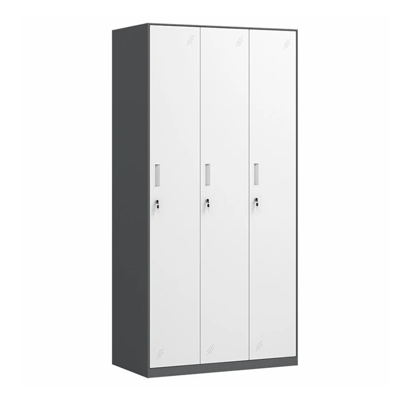 خزانة ملابس معدنية من الفولاذ بثلاثة أبواب لغرفة النوم والمدرسة أو خزانة ملفات المكتب لتنظيم الملابس لغرفة المعيشة #3