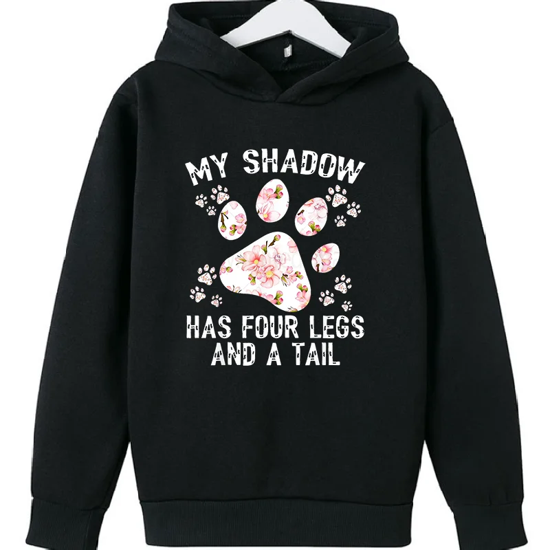 

Детская толстовка с капюшоном, зимний теплый пуловер с принтом лап животных и длинными рукавами, свитер унисекс для мальчиков и девочек, свитшот